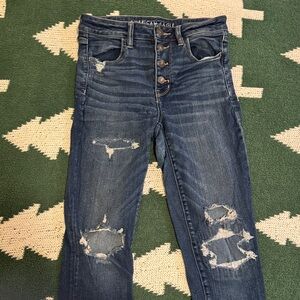 American Eagle Outfitters Women's High Rise Distressed Denim Jeans